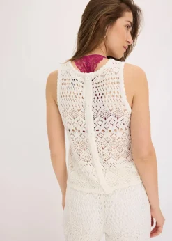 Stricktop mit Lochstrickmuster