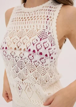 Stricktop mit Lochstrickmuster