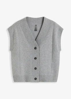 Strickweste mit Zopfmuster