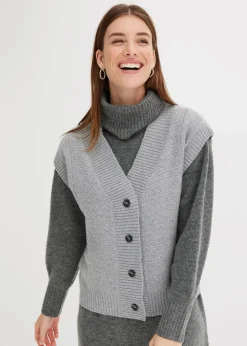 Strickweste mit Zopfmuster