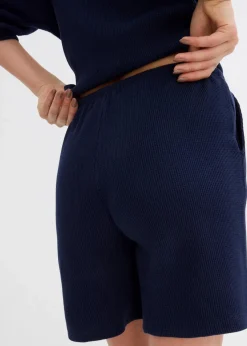 Strukturshorts aus reiner Baumwolle