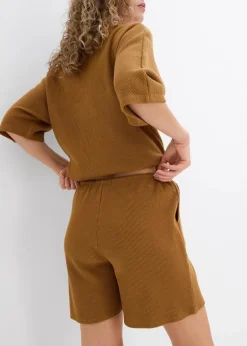 Strukturshorts aus reiner Baumwolle