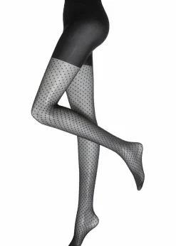 Strumpfhose 30den mit gepunktetem Netzmuster