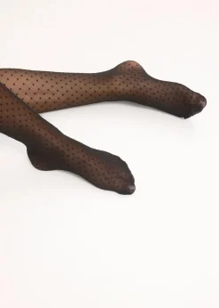 Strumpfhose 30den mit gepunktetem Netzmuster
