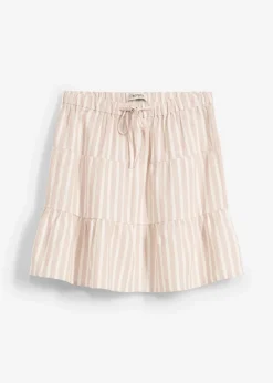 Stufenrock aus luftigem Leinen-Mix