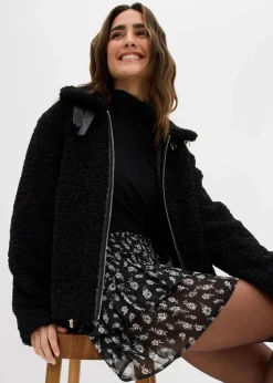 Stufenrock aus strukturiertem Crinkle