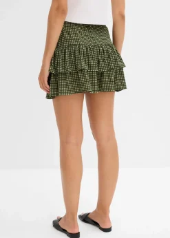 Stufenrock aus strukturiertem Crêpe