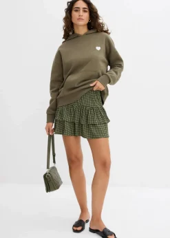 Stufenrock aus strukturiertem Crêpe