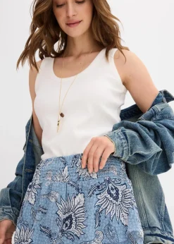 Stufenrock aus strukturiertem Chiffon