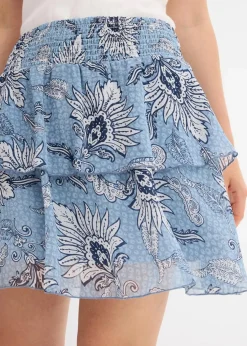 Stufenrock aus strukturiertem Chiffon