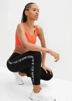 Sweathose mit Bündchen und Statement-Druck