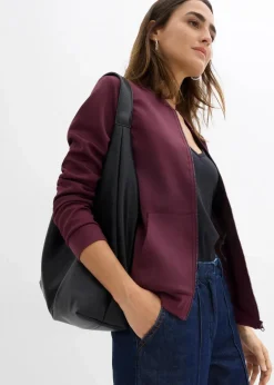 Sweatjacke aus Scuba mit Reißverschluss