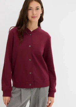 Sweatjacke mit Knopfleiste