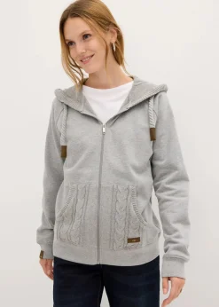 Sweatjacke mit Strickkapuze und Tasche