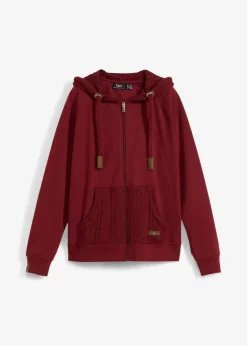 Sweatjacke mit Strickkapuze und Tasche