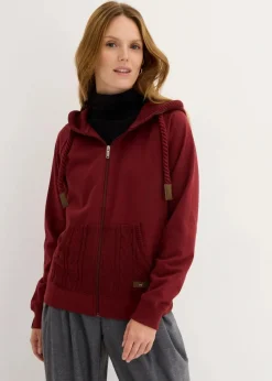 Sweatjacke mit Strickkapuze und Tasche