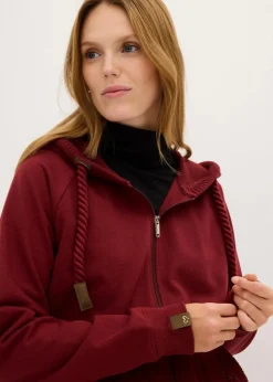 Sweatjacke mit Strickkapuze und Tasche