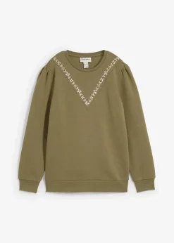 Sweatshirt mit Stickerei aus Baumwoll-Mix