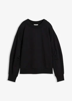 Sweatshirt mit weitem Ripp-Kragen aus Bio-Baumwolle