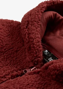 Teddy-Fleece Jacke in A-Linie mit Seitenschlitzen