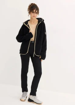 Teddy-Fleece Jacke mit Kapuze