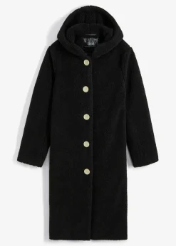 Teddymantel mit Kapuze und Taschen