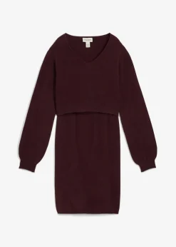 2-teiliges Umstands-Strickset aus Pullover und Rock