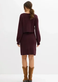 2-teiliges Umstands-Strickset aus Pullover und Rock