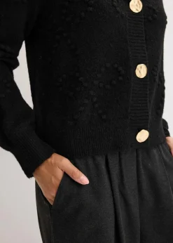 Texturierte Strickjacke