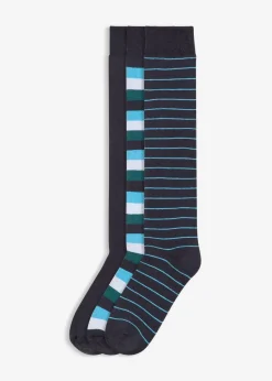 Thermo Kniestrümpfe mit weichem Innenfrottee mit Bio-Baumwolle (3er Pack)