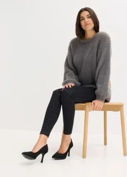 Thermo-Strumpfleggings mit weicher Innenseite und Hahnentrittmuster