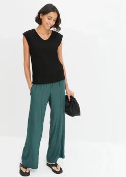 Top aus leichtem Crêpe