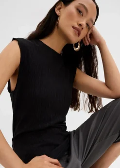 Top aus strukturiertem Crinkle