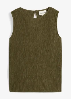 Top aus strukturiertem Crinkle