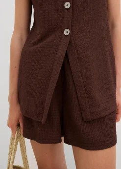 Top aus strukturiertem Crêpe