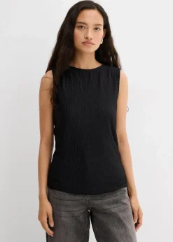 Top aus strukturiertem Crinkle