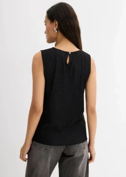 Top aus strukturiertem Crinkle