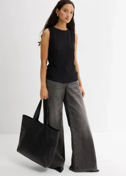 Top aus strukturiertem Crinkle