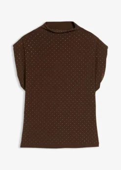 Top mit Glitzersteinen