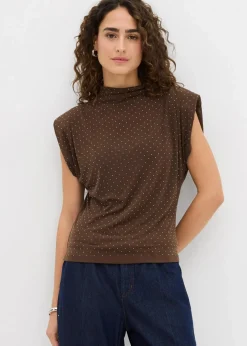 Top mit Glitzersteinen