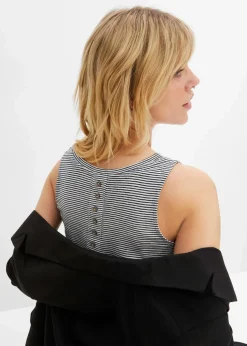 Top mit Knopfleiste am Rücken