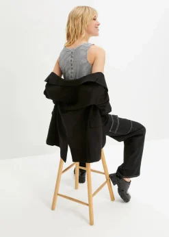 Top mit Knopfleiste am Rücken