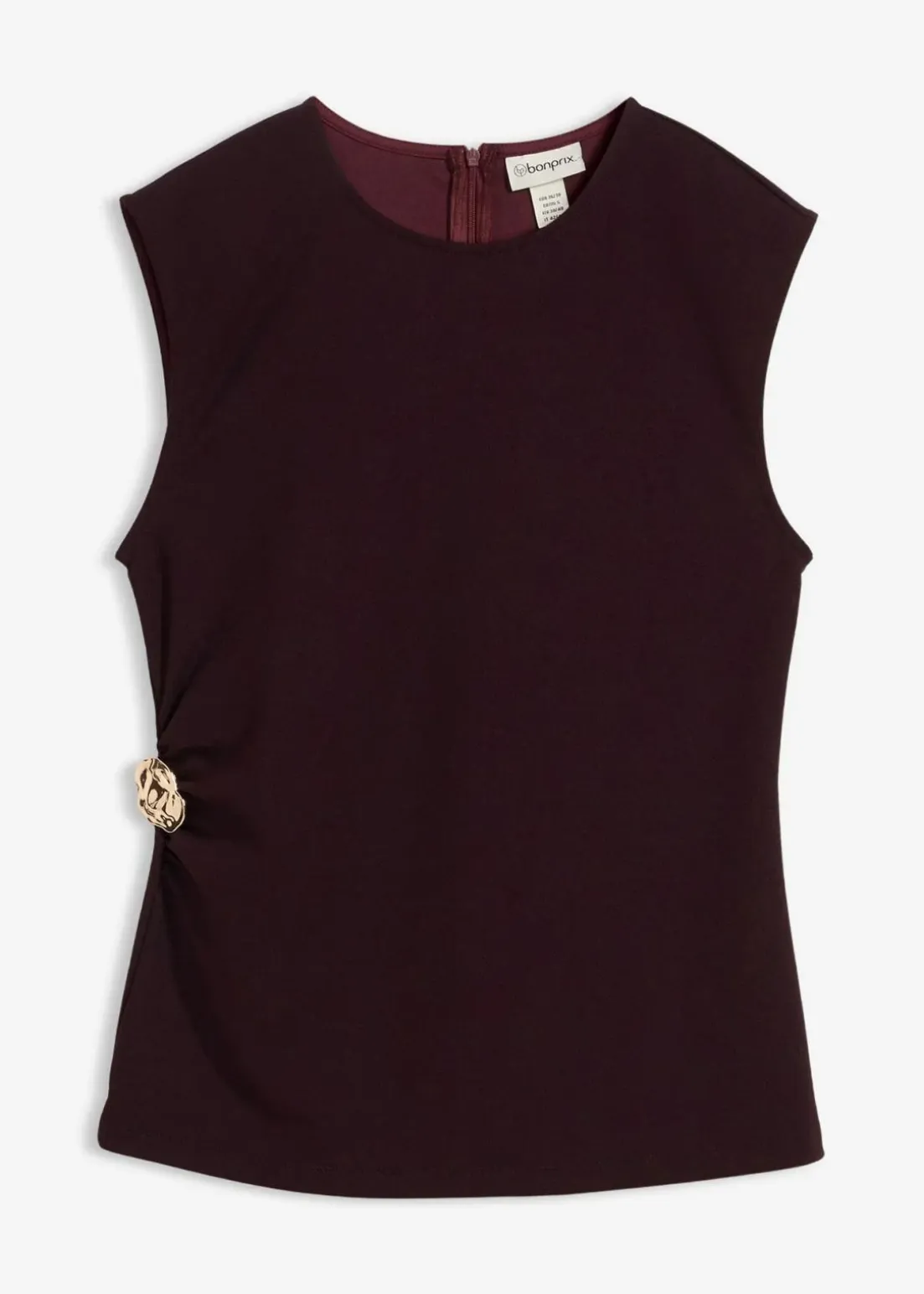 Top mit Zierschnalle aus Crepe