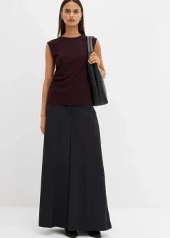 Top mit Zierschnalle aus Crepe