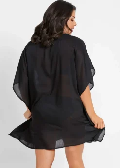 Transparente Strandtunika mit V-Ausschnitt