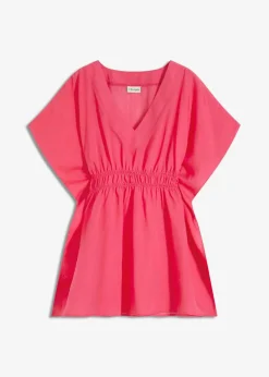 Transparente Strandtunika mit V-Ausschnitt