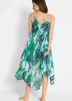 Transparentes Strand Maxikleid aus leichtem Chiffon