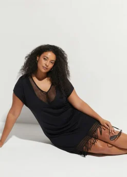 Transparentes Strandkleid aus Viskose