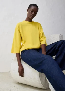 Trapezförmiges Shirt mit Seidenanteil