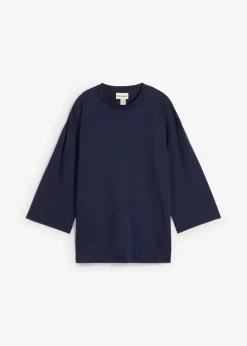 Trapezförmiges Shirt mit Seidenanteil